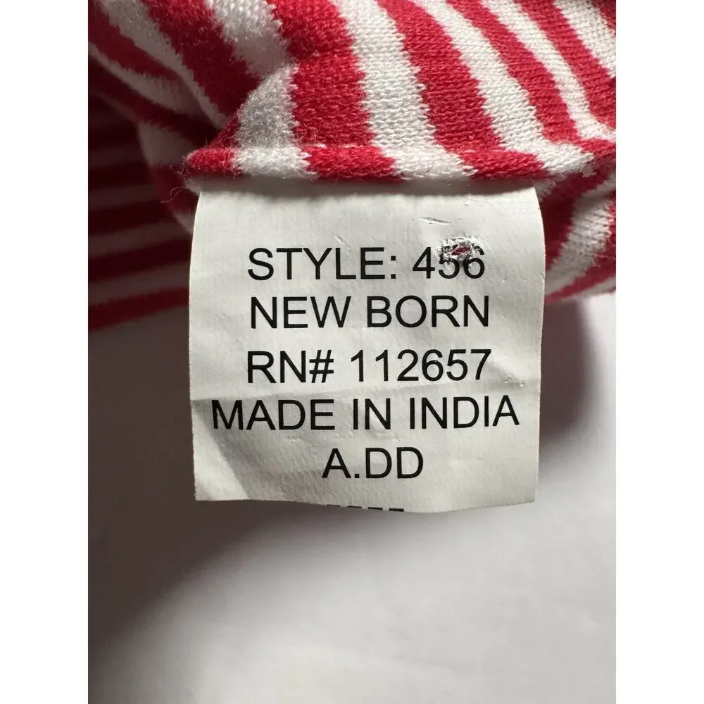 Georgia Bulldogs Baby Beanie Newborn Red White Striped Cotton UGA NCAA Hat